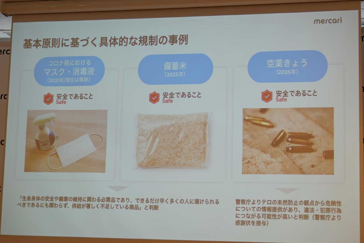 従来の出品禁止商品例