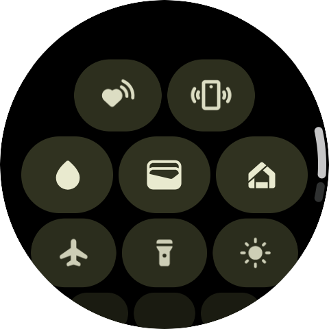 「Material 3 Expressive」が適用されたPixel Watch 4のクイック設定パネル