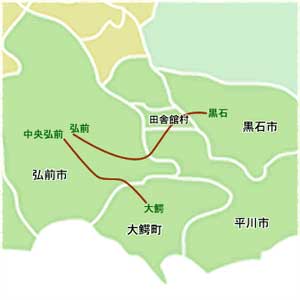 弘南鉄道マップ(出典：弘南鉄道公式サイト)
