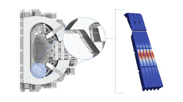 SPARC内部のプラズマ対向材料(冷却剤)の位置