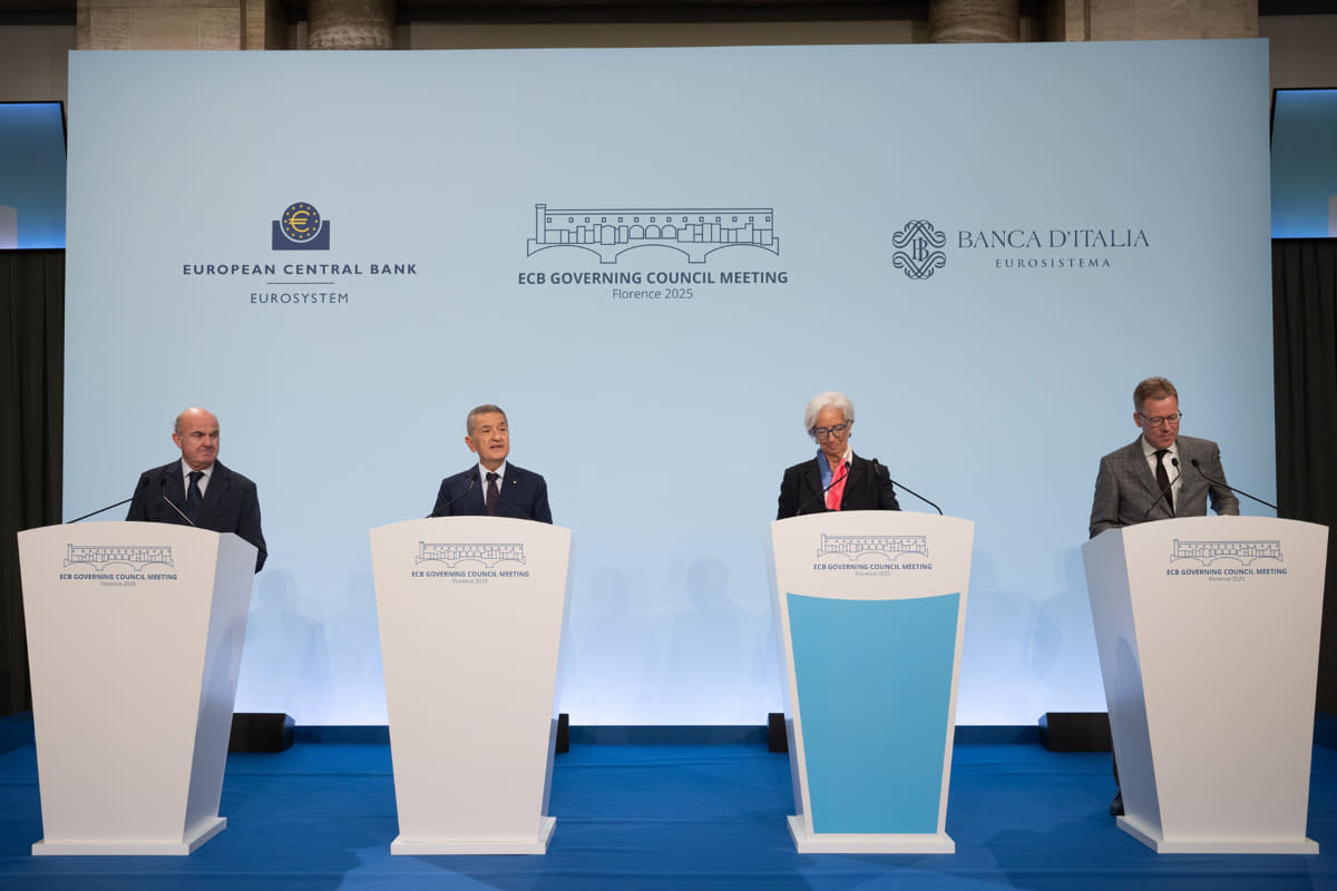 30日にフィレンツェで開催された欧州中央銀行(ECB)の記者会見