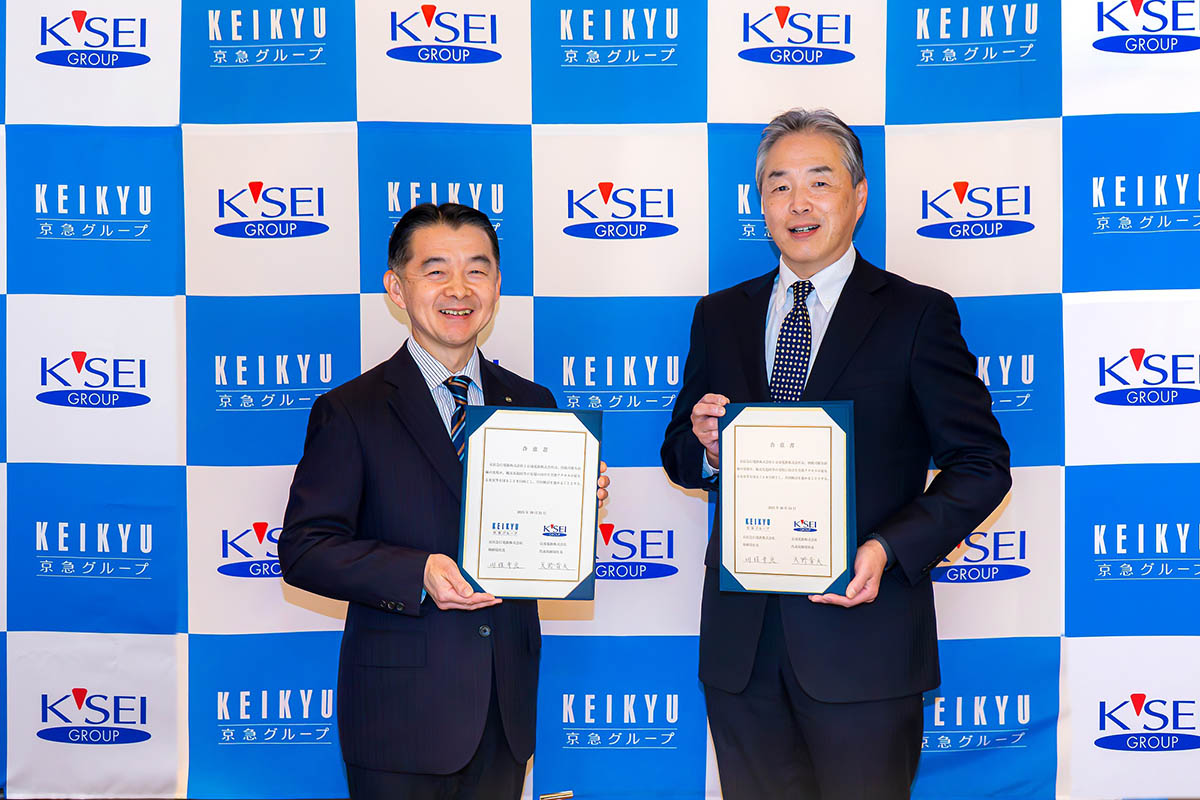 (左)京急電鉄社長 川俣 幸宏氏、(右)京成電鉄社長 天野 貴夫氏