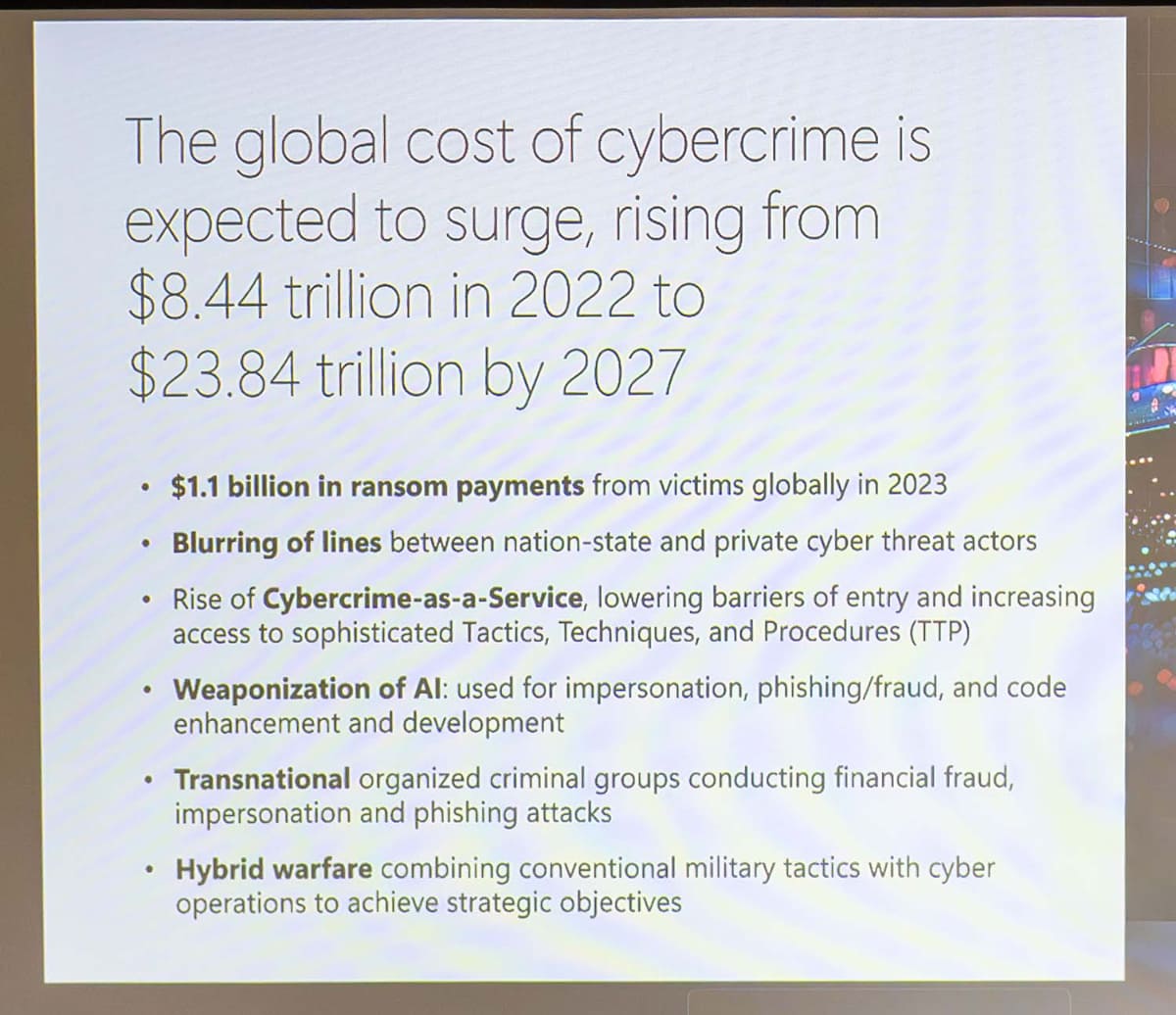 グローバルでのサイバー犯罪対策コストは、2022年から27年の5年で3倍近くに拡大すると予測されている