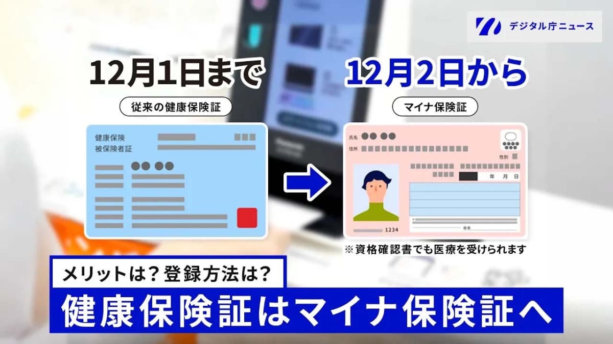 12月2日、健康保険証はマイナ保険証へ(出典：デジタル庁)