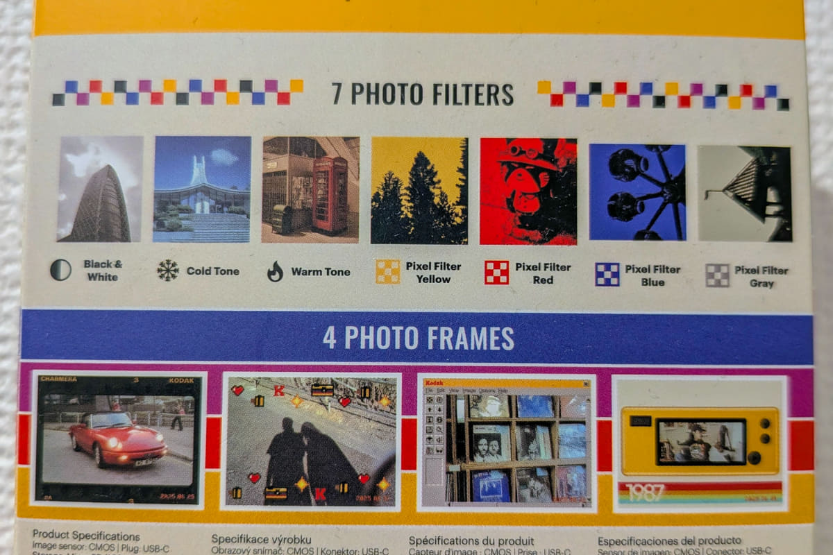 7種類のフィルターと4種類のフレームを用意