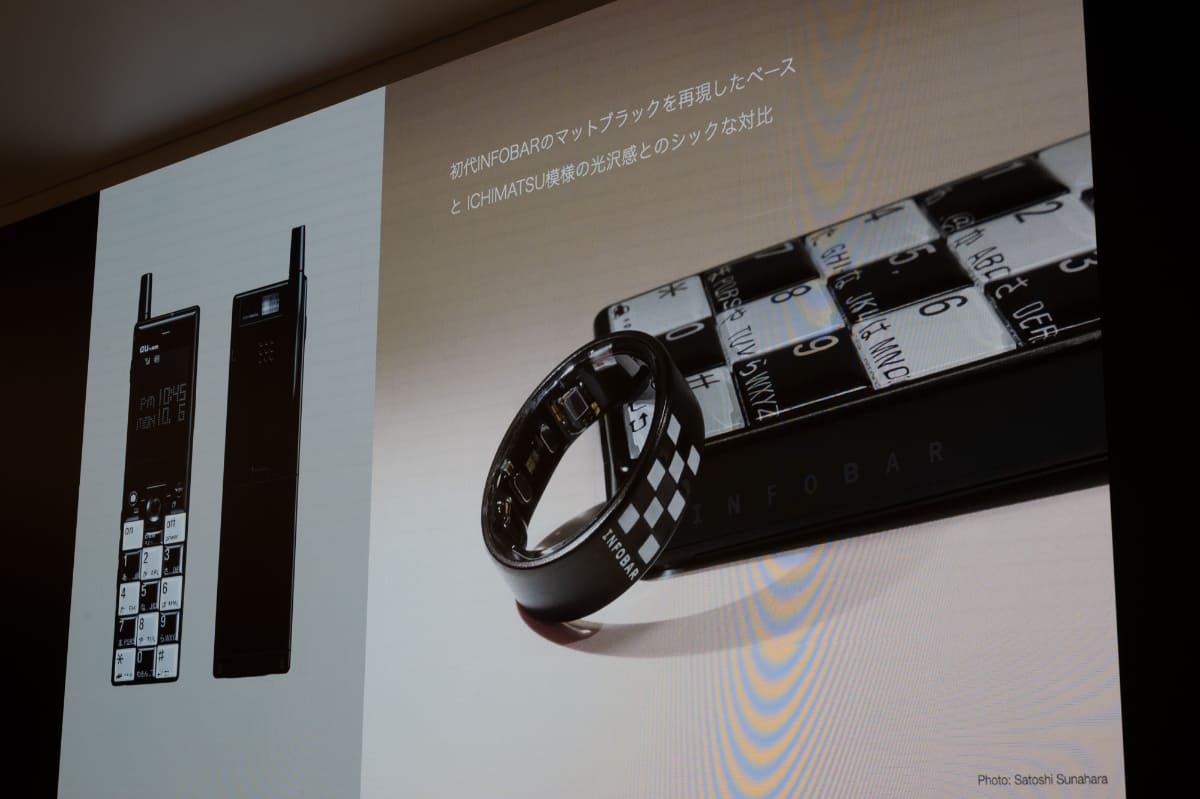 黒のICHIMATSUは初代INFOBARの背面のマットブラックがモチーフ