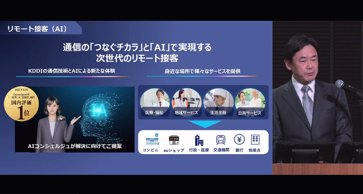 KDDIの松田社長(右)