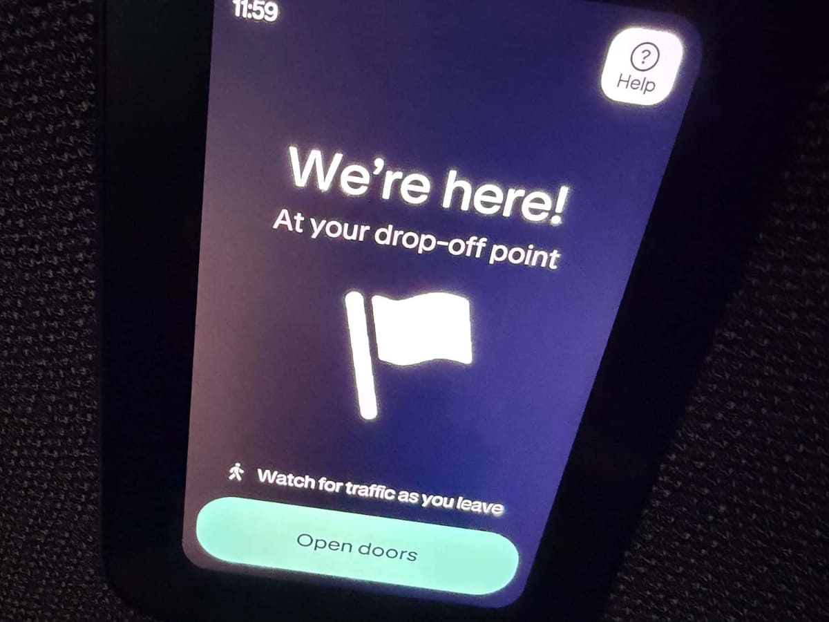 到着したら画面をタップして降りる