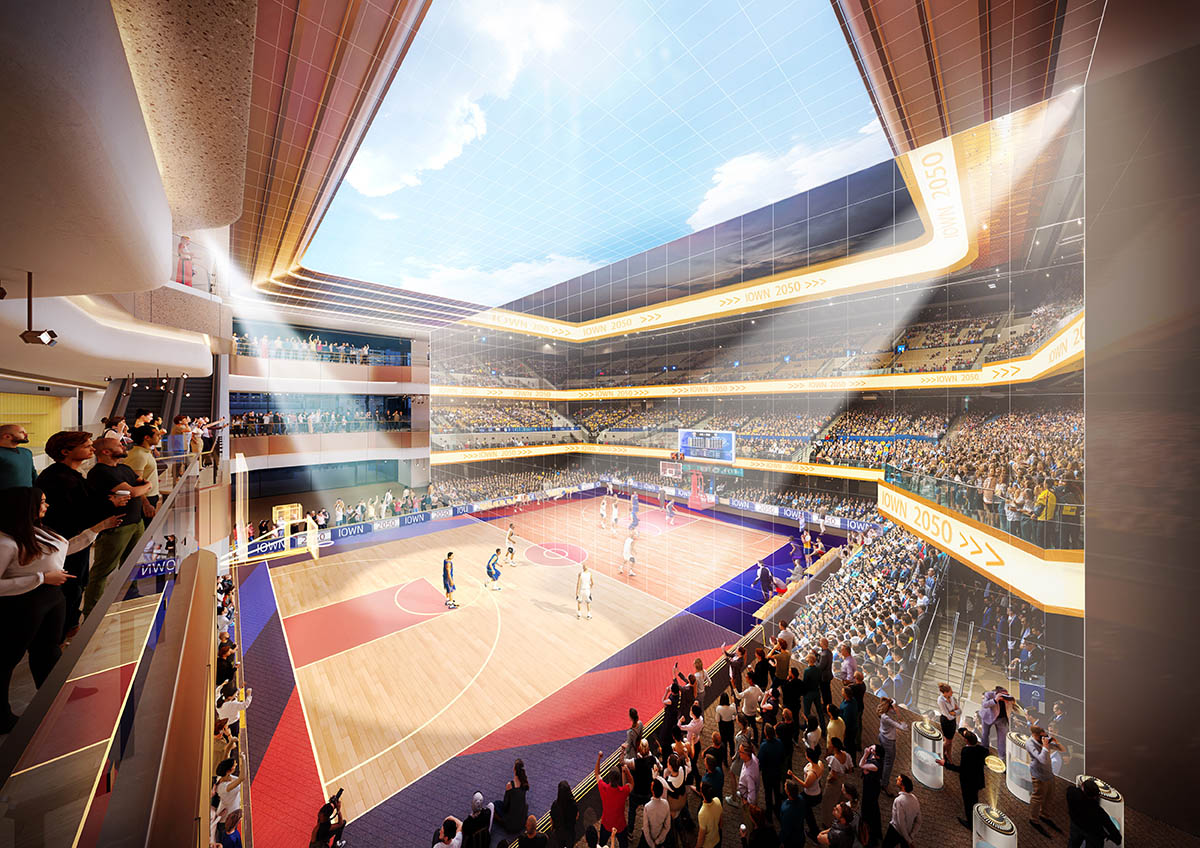 他会場と融合したバスケットボール観戦イメージ