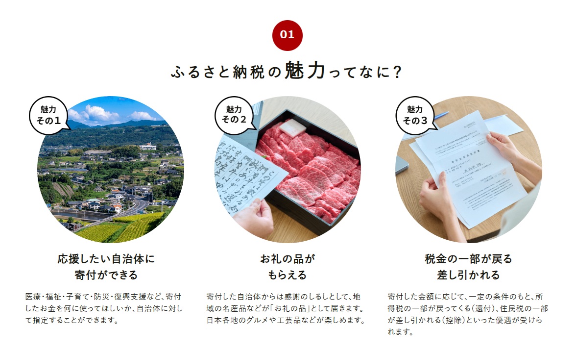 ふるさと納税の特徴と仕組み(出典：<a href=" https://www.furusato-tax.jp/about?header_guide ">ふるさとチョイス</a>)