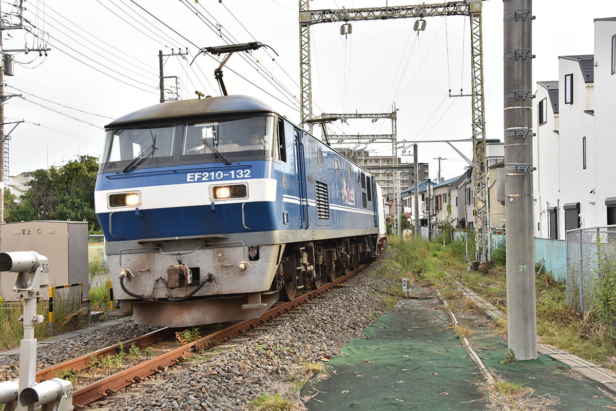新金貨物線を走る貨物列車。現在、1日に約9本が行き来している
