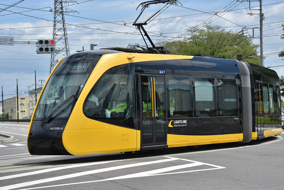 2023年8月に栃木県宇都宮市・芳賀町で新規開業したLRT(24年3月撮影)