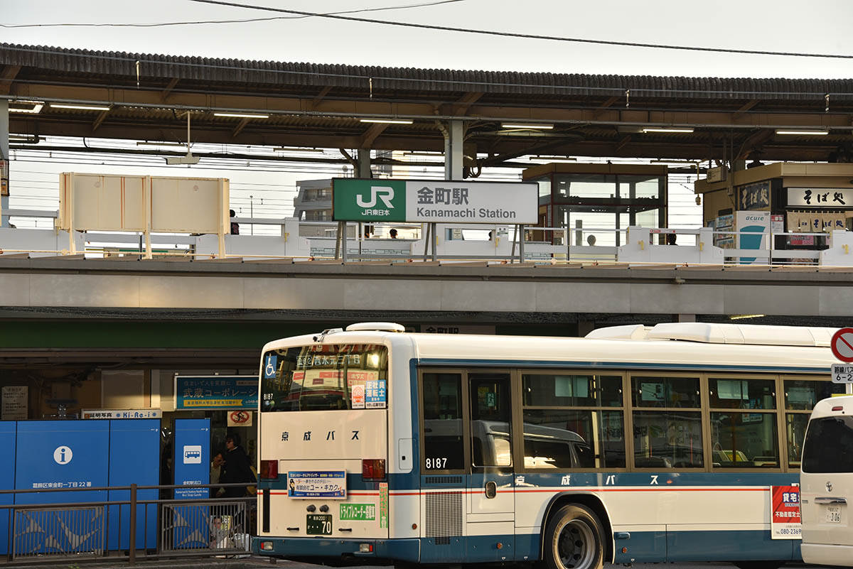 金町駅には北口にもバスのロータリーがあり、多くのバスが発着