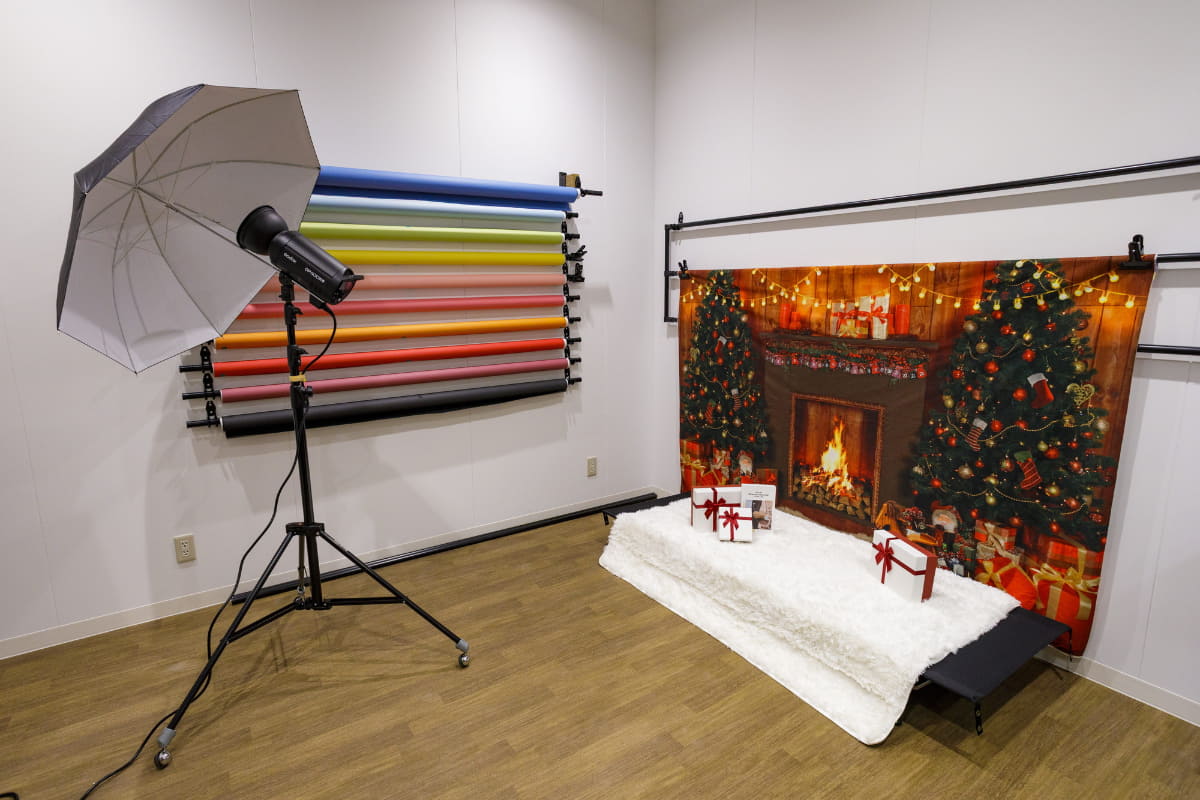 プロによるペットの本格撮影が楽しめる「フォトスタジオ」