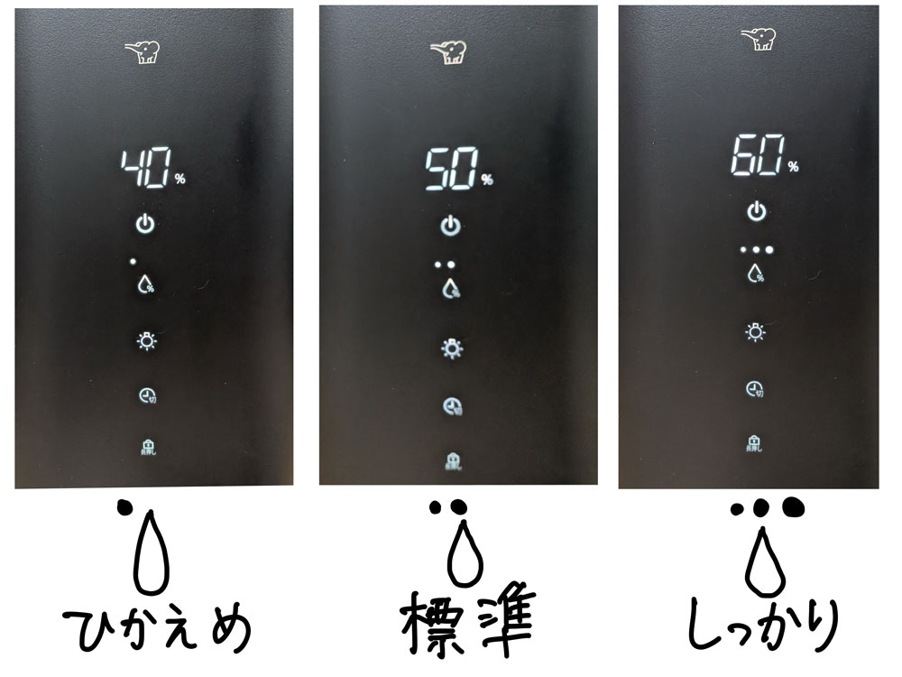 運転モードは3つ。乾燥度合いや広さで使い分けられる