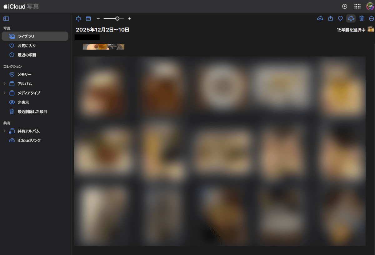写真を選択してダウンロードする