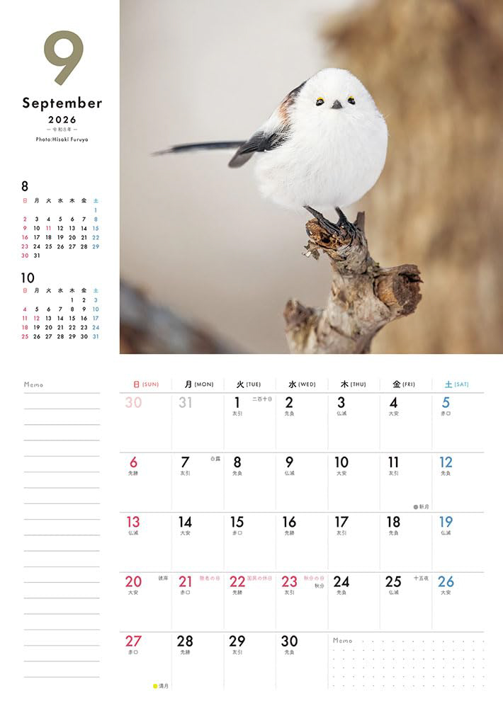 <a href="https://book.impress.co.jp/books/1125102039">出典：ふわもふシマエナガといっしょ(インプレスカレンダー2026)</a>