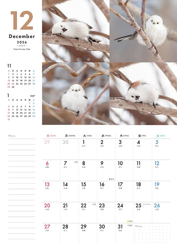 <a href="https://book.impress.co.jp/books/1125102039">出典：ふわもふシマエナガといっしょ(インプレスカレンダー2026)</a>