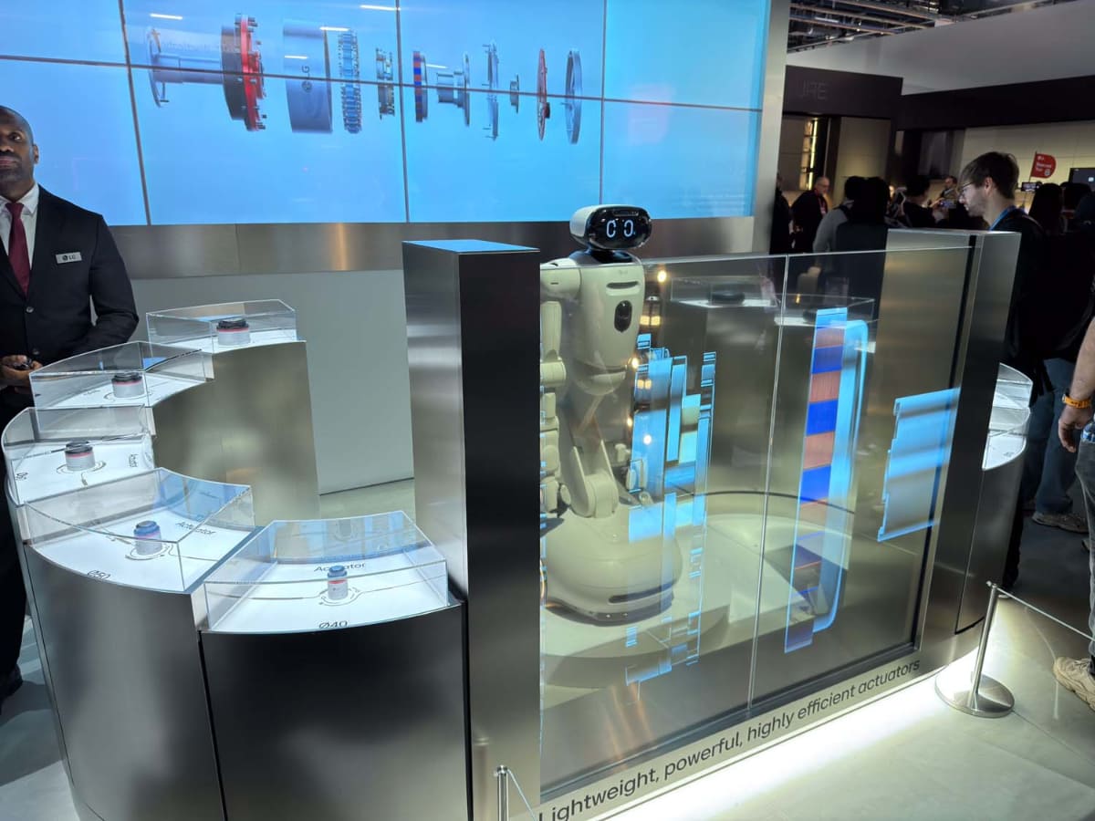 LGはブースでロボット以上に「アクチュエータ」をアピール。今後のロボット産業に必須の要素だ