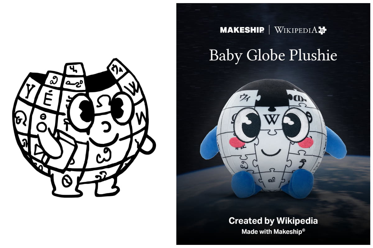 「うぃきゅう」ちゃんのスケッチとぬいぐるみ