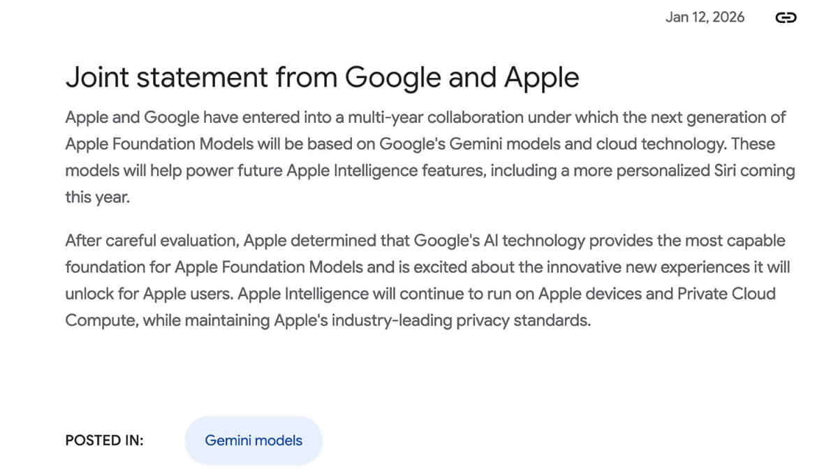 今回のステートメント全文。実は非常に短いものだ