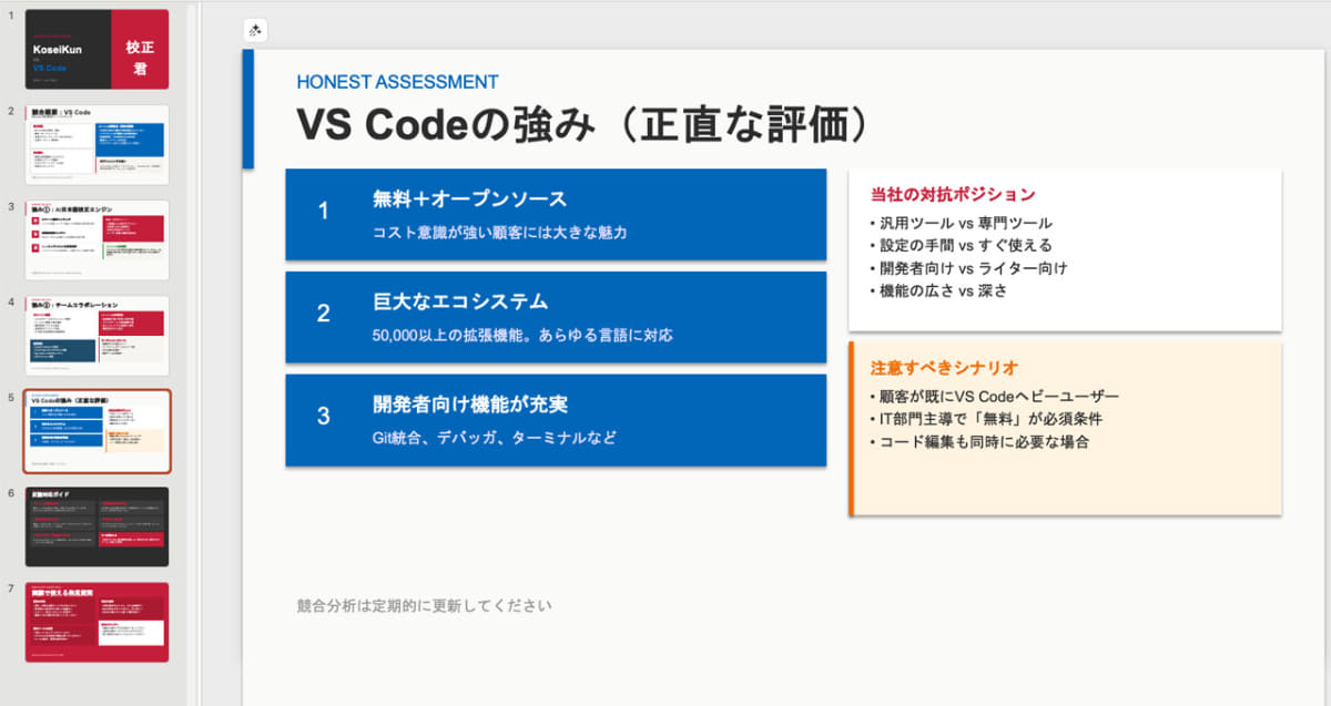 できあがった資料の中身