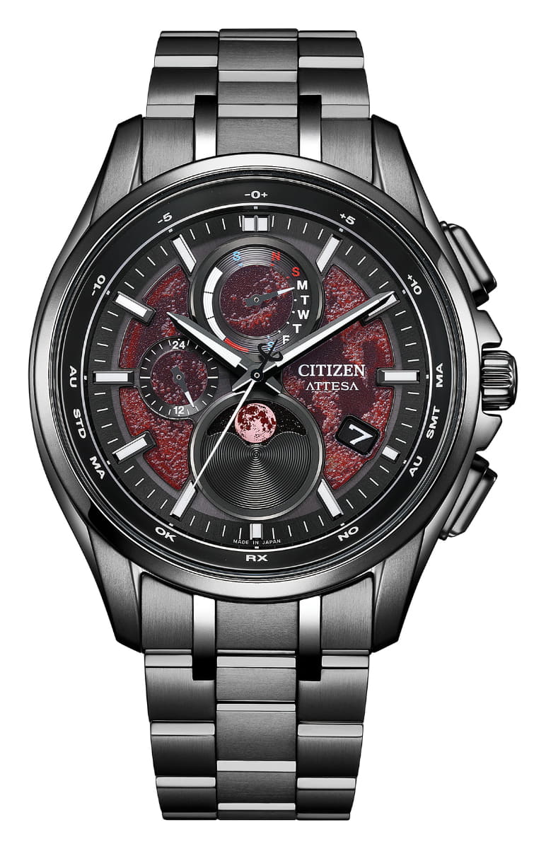 シチズン アテッサ エコ・ドライブ電波時計 Shades of Red BY1005-73Z、198,000円。世界限定2,200本