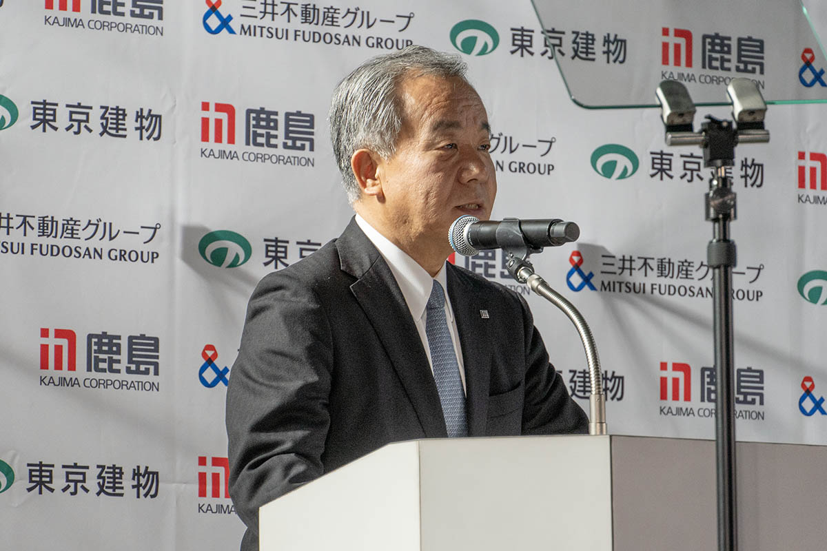 計画概要を説明する鹿島建設 常務執行役員 営業本部副本部長 吉美宗久氏