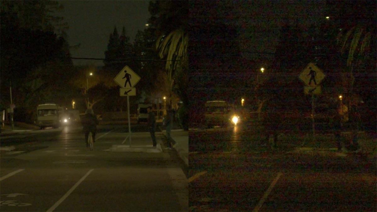 従来のカメラ映像(右)と、第6世代Driverのカメラ映像