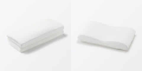 無印、折りたたみ式で高さ調整できる枕・寝返りを受け止める低め枕