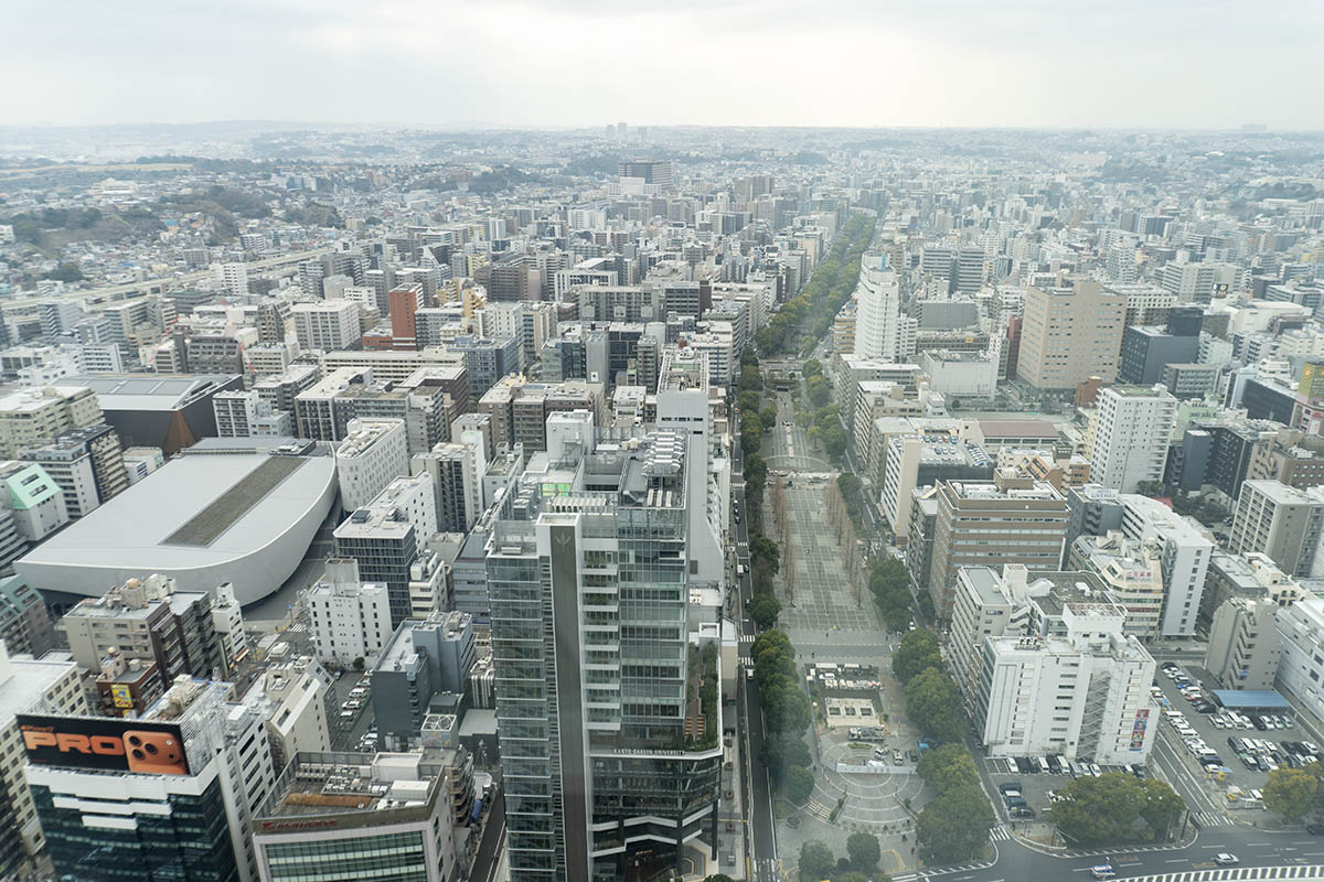 リニューアル計画が進んでいる横浜市大通り公園方面の眺望