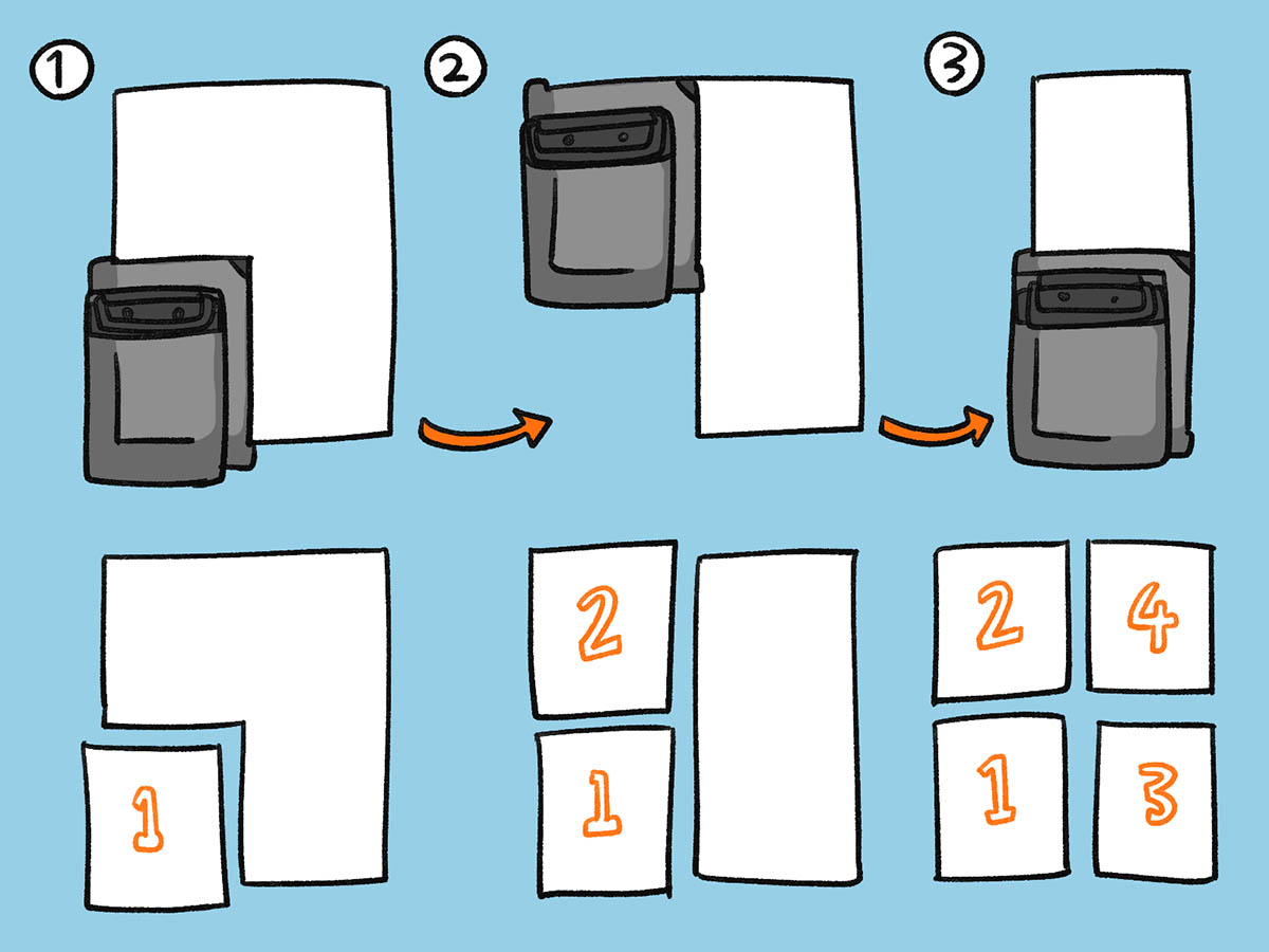 セットする位置を変えながら3回繰り返す