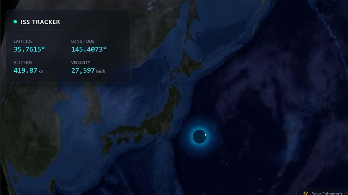複雑なシステム統合。リアルタイム航空宇宙ダッシュボードを構築し、国際宇宙ステーションの軌道を可視化