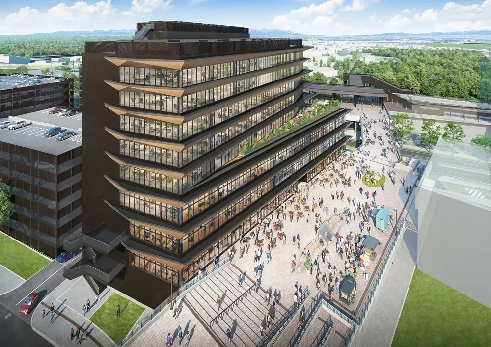 球場からJR新駅方面へのイメージ図