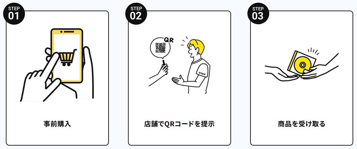 新譜を事前購入し、HMV店舗で受け取り