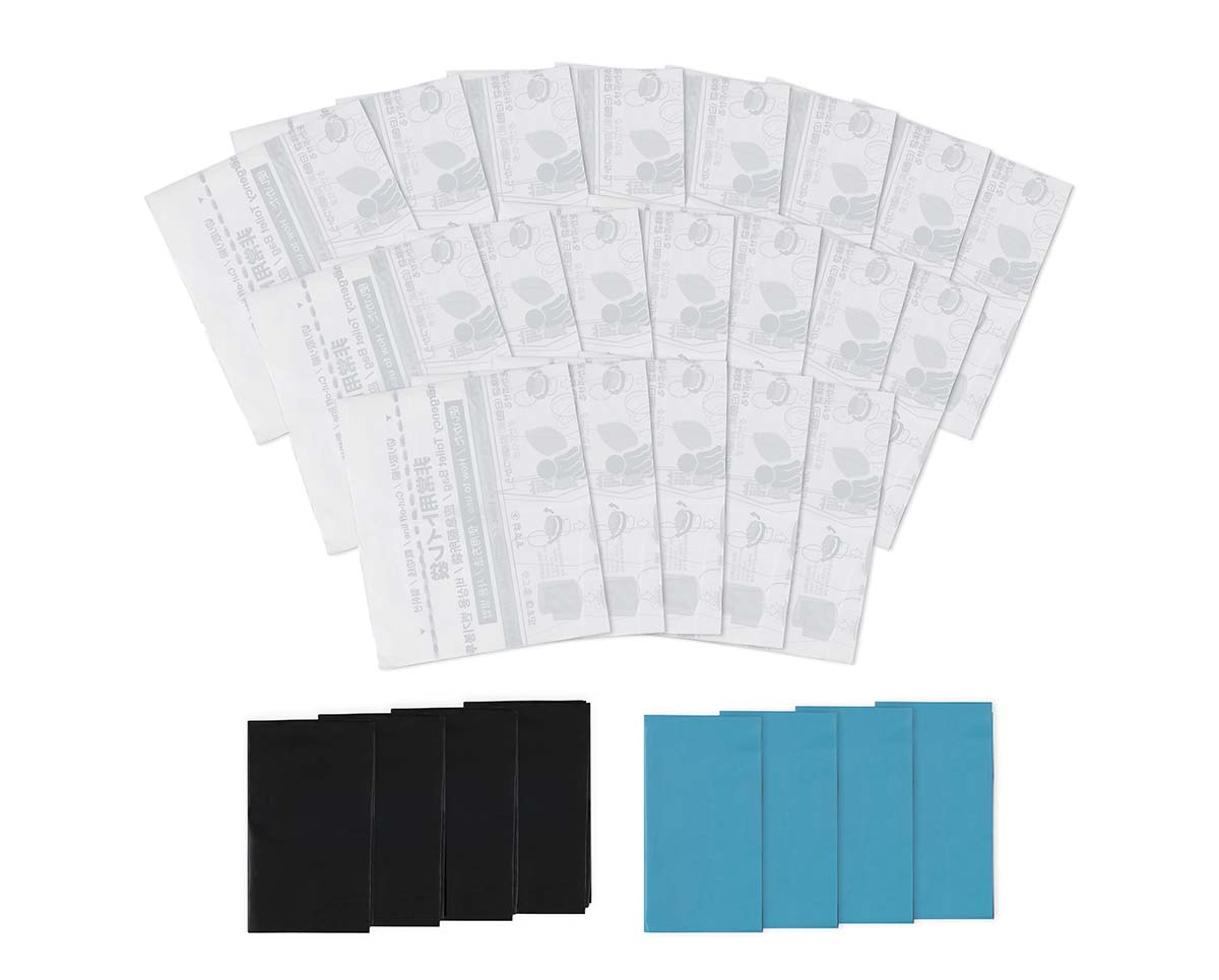 便器袋・防臭袋が各4枚、本体袋が20枚