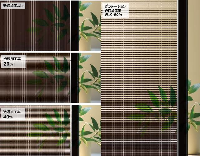 ガラス型PSC、透過率による見え方の差のイメージ