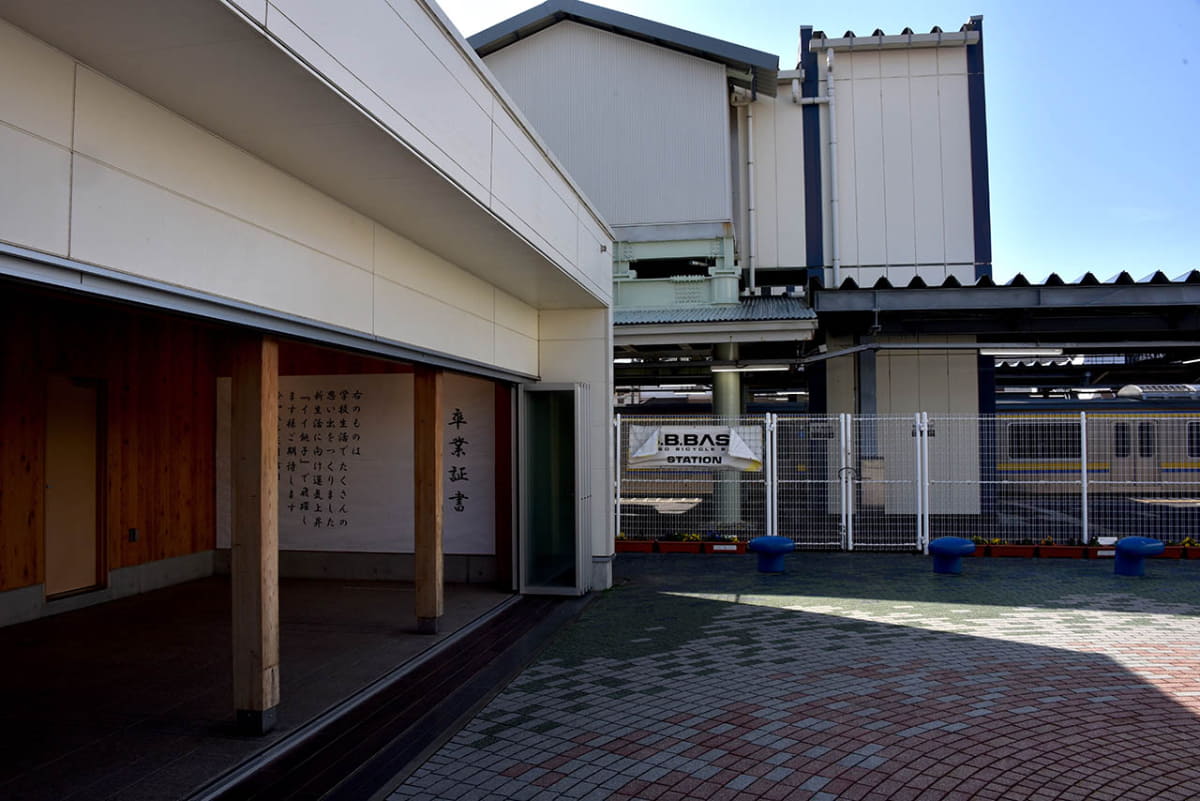銚子駅に設置されているB.B.BASEのステーション