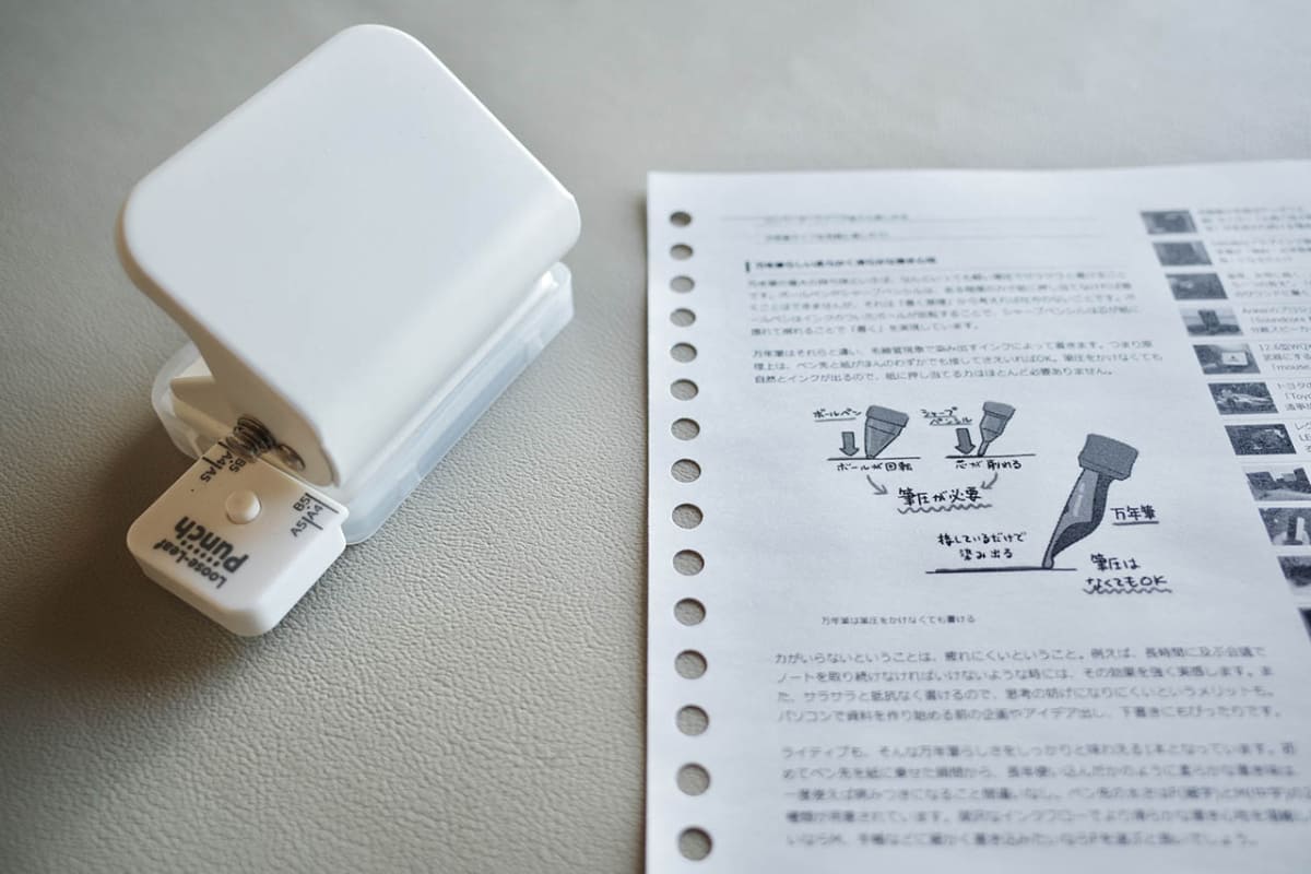 ルーズリーフパンチ 6穴式 コンパクト(1,760円)