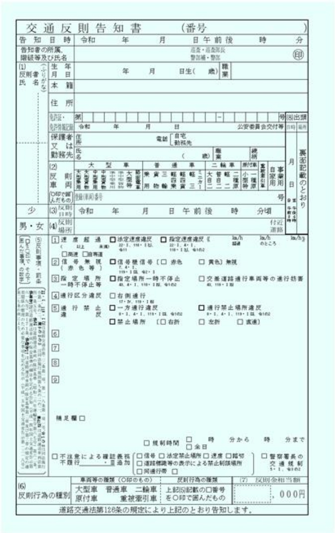 青切符のイメージ