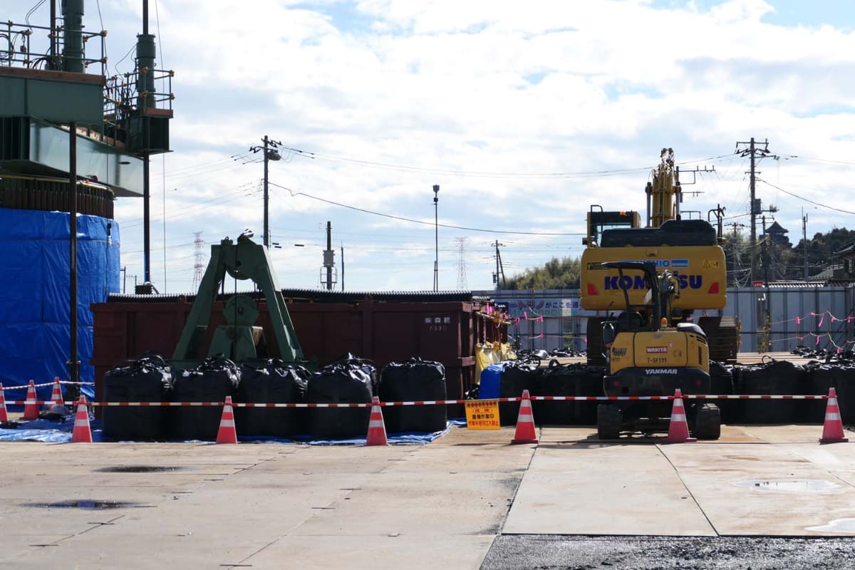 掘削した土砂を仮置きする場所