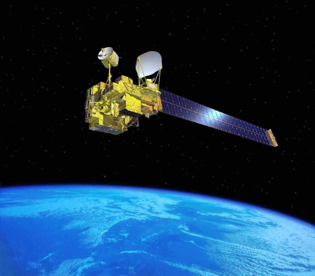 2002年12月にH-IIAロケット4号機で打上げられた環境観測技術衛星「みどりII」(Credit: JAXA)