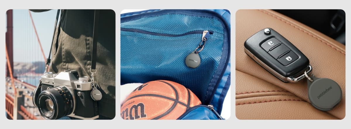 鍵や財布、カメラなどに装着できる