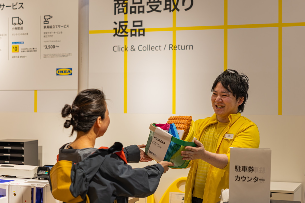IKEAオンラインストアやIKEAアプリで購入した小物配送対象商品の受取りが可能