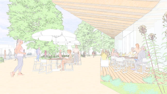 セットバックによるオープンスペースのイメージ