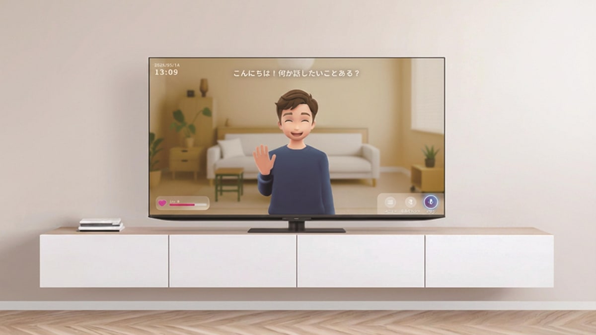 設置イメージ。トークで選択できるAIキャラクター「大輝」