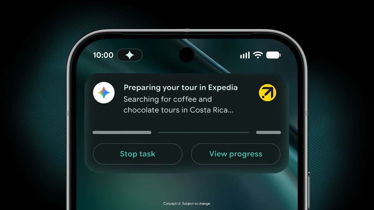 Gemini Intelligenceを搭載したAndroid 17の動作イメージ