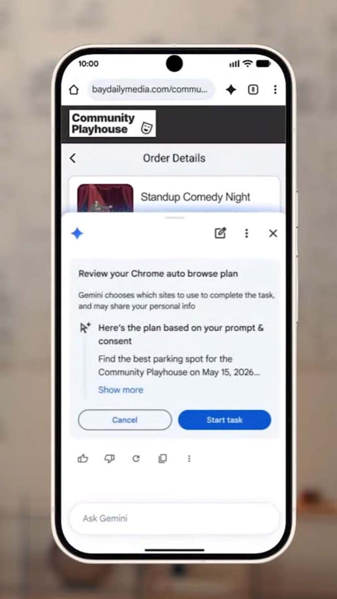 スマホ版ChromeをGeminiが操作できるようになる