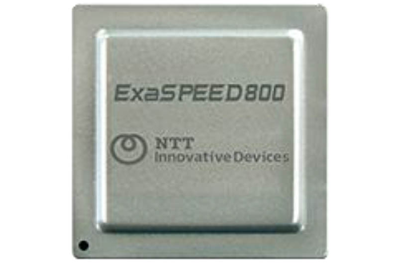 実験で使用した800GコヒーレントDSPチップ(NTTイノベーティブデバイス社製)