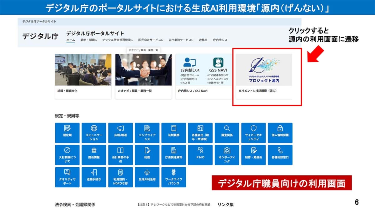 デジタル庁のポータルサイトにおける「源内」(出典：デジタル庁)